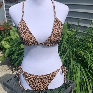 Leopard Print String Bikini